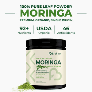 Bioflex Nhà cung cấp Trung Quốc bán buôn số lượng lớn OEM nhãn hiệu riêng hữu cơ 100% tinh khiết 8oz Moringa lá chiết xuất bột chế độ ăn uống bổ sung - Product Image 2
