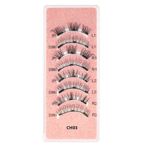 Lot de 4 paires de <span class=keywords><strong>faux</strong></span> <span class=keywords><strong>cils</strong></span> <span class=keywords><strong>magnétiques</strong></span> avec pince, <span class=keywords><strong>cils</strong></span> recourbés, fins et épais, sans logo - Product Image 4