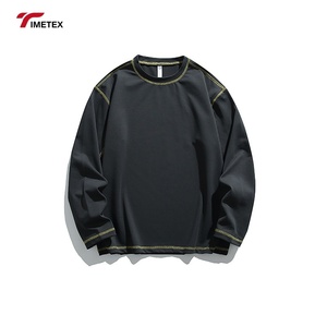 TIMETEX-Sudadera de cuello redondo ligera personalizable OEM para hombre, y hombros caídos Sudadera con capucha, diseño bordado, patrón sólido, 2XL, ciclismo - Product Image 1