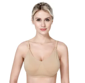 Sujetador de correa de hombro transparente ajustable de baile de Ballet profesional de alta calidad para mujer ropa interior sin esponja
