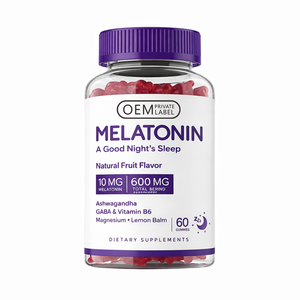 Gommes à la mélatonine OEM pour adultes, soutien immunitaire, biologiques, sans sucre, naturelles, 10 mg, 20 mg - Product Image 1