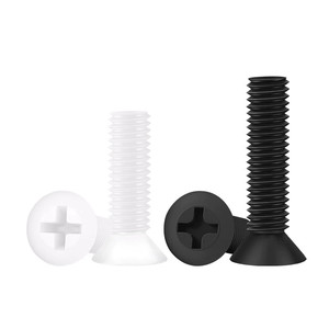 Tornillos de Plástico con Cabeza Plana y Hueco Cruzado M2 M2.5 M3 M4 M5 M6, Tornillos de Seguridad Aislados de Nylon DIN965 - Product Image 3