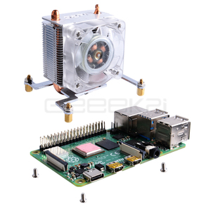 พัดลมระบายความร้อน GeeekPi Clear Black Ice Tower V2.0 พร้อมไฟ 7 สี  ฐานอะคริลิค 5 ชั้น สำหรับ Raspberry Pi 3B+/4B รุ่น F597 จากจีน - Product Image 1