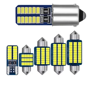 Relyus Grosir Lampu Sorot Atap Mobil 12V BA9S T10 3014 21SMD 31Mm Lampu Sorot Ganda Lampu Baca Kubah Aksesori Otomatis