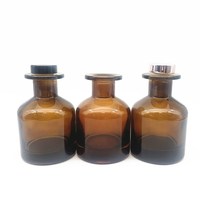Bouteille vide de diffuseur de roseau ambré d'aromathérapie de 50 ml 100ml 150 ml 250ml avec le chapeau bouteille de diffuseur en verre de luxe d'huile essentielle