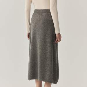 تنورة تنحيف عالية الجودة جديدة للنساء بخطوط عالية الخصر من الأعلى للبيع بالجملة فستان صوف نسائي للخريف والشتاء - Product Image 6