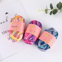 Fil fantaisie Akane tissé à la main, multicolore, 100 % polyester, anti-boulochage, technique OE, teint par segments, fil de tissu filé à la main