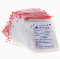 Sac de pilules médicales à fermeture à glissière pharmaceutique poche d'enveloppe de médecine en plastique scellée avec étiquette pour le stockage et l'organisation
