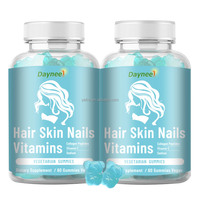 Gummies Beauté Cheveux Peau Ongles Biotine Vitamine Ours Gommeux Vegan pour Éclaircir la Peau et Complément Anti-Chute de Cheveux