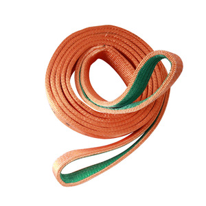 Sangle de levage plate Zhongyu 10T 6M en polyester, à double boucle, pour levage et hissage - Product Image 4