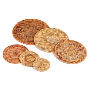 Anji Handmade Rattan Coaster Round Tea Mat Traditional Chinese Style <b>Bamboo</b> Weaving <b>Table</b> Pad for Teapot Teacup - Product Image 5