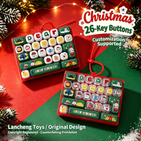 Porte-clés créatif anti-stress de Noël à faire soi-même, 26 touches, pendentif souple élastique, mignon dessin animé, cadeau, vente en gros internationale