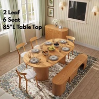 Table de salle à manger transformable 2026 de 300 cm, extensible, robuste et durable, avec ensemble table et banc