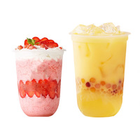 Gobelet personnalisable avec logo pour boissons froides d'été – Gobelet jetable en plastique pour café glacé, jus, smoothies et crèmes glacées