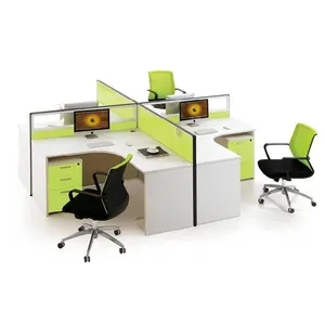 모듈 사무실 책상 2,4 의 6 명의 사람 워크스테이션 분할 칸막이실 사무용 가구 나무로 되는 컴퓨터 테이블