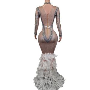 <span class=keywords><strong>Vestido</strong></span> elegante diamante Formal boda invitados vestidos de noche señora Sexy pluma cena graduación sirena <span class=keywords><strong>Vestido</strong></span> mujer noche fiesta <span class=keywords><strong>Vestido</strong></span> - Product Image 3