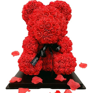 Manufacturers Wholesale Rose Bear Gift Box Unicorn Soap Gift Box Eternal Flower Rose Bear In Transparent Pvc Acrylic Gift Box