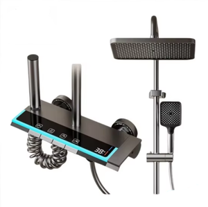 Phím Đàn Piano 4 cách ổ cắm nước mưa vòi hoa sen đặt cho phòng tắm Wall Mount nhiệt độ thông minh hiển thị kỹ thuật số vòi hoa sen hệ thống - Product Image 1