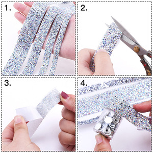 Materiales de joyería de diamantes de imitación autoadhesivos, accesorios DIY de resina con tira de taladro para galvanoplastia, fabricación Manual de joyas - Product Image 3