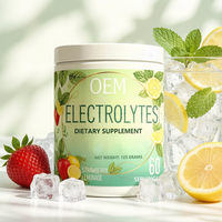 Poudre d'électrolytes naturels Premium pour adultes, saveur fraise, 123g, hydratation quotidienne et post-entraînement, personnalisable OEM