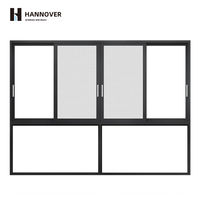 HANNOVER Aluminio Diseño eficiente de la energía Ventanas correderas Ventanas deslizantes suaves Otros Ventana corrediza de aluminio de vidrio