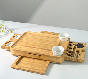 <span class=keywords><strong>Plateau</strong></span> à fruits, à steak, à pâtisserie avec couvercle transparent, planche à découper en bambou, planche à découper double face portable pour <span class=keywords><strong>fromage</strong></span>, cuisine - Product Image 4