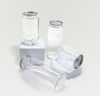 Bouteille Boisson en PET Transparente avec Capsule Aluminium à Ouverture Facile, 250ml 350ml 500ml 650ml
