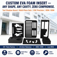 Insert en mousse EVA floquée personnalisé, doublure en velours EVA, absorption des chocs, imperméable, durable, pour la protection des instruments de précision