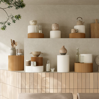 Support de présentation cylindrique en papier kraft alvéolé OEM ODM, pliable et léger, blanc, pour la décoration de boutiques