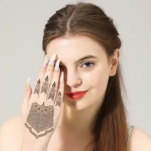 Wholesale Body Art Henna Tattoo Stencil For Glitter Tattoo Temporary Black Mehndi Indian Template Sticker