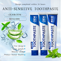 Dentifrice blanchissant naturel à base de plantes personnalisé avec logo, pour dents sensibles, sans fluor
