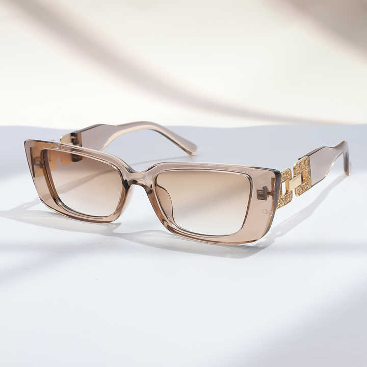 Small frame cateye hollowout chain sunglasses female ins fashion