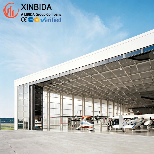 Earthquake Resistant Prefabricated Steel Structure Aircraft Hangar Custom Metal Building For Jet Hangar Aviation Depot Use