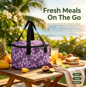 Portable Insulated Cooler Bag <b>Camping</b> Travel Food Drinks <b>Storage</b> Custom Hawaii Beach Picnic Bag Waterproof Thermal Lunch <b>Box</b> - Product Image 2