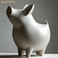 Adornos de interior Estatuas de animales abstractos Esculturas de cerdo de mármol Artesanías de piedra