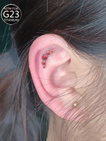 Astm-f136 Titanium Zircon Ear Cartilage Stud Zircon Fashion Labret Row of Ear Bone Piercings Body Piercing Jewelry Wholesale