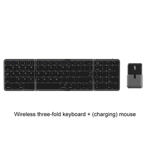 Teclado y Ratón Inalámbricos Plegables Ultra Delgados de Tamaño Completo, Silenciosos, con Teclado Numérico, para Portátil, Oficina, Ergonómicos, Recargables - Product Image 1