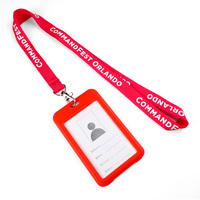 Lanyard Kartu ID Ramah Lingkungan, Murah, Warna-Warni, Bahan Polyester, Sablon Sutra, Tahan Air, Ukuran Dapat Disesuaikan, Custom