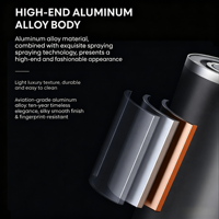 Difusor de Aroma de Aceites Esenciales sin Agua, de Lujo, de Aleación de Aluminio, con Iluminación LED de 5 Colores, Venta al Por Mayor