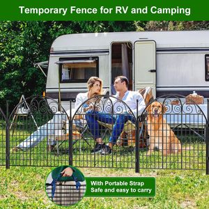 10 Panelen Tuinhek Met Poort Voor Tuin Geen Graven Honden Hek Buiten Roestvrije Metalen Draad Tijdelijke Hekken - Product Image 4