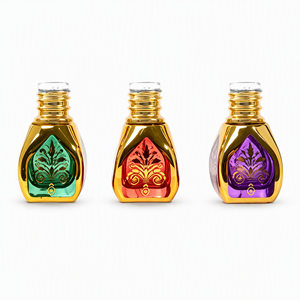Bouteille de parfum vide en verre carrée de 5 ml pour Oud du Moyen-Orient, personnalisable OEM ODM, en gros, avec applicateur roll-on, applicateur à bâtonnet et vaporisateur. - Product Image 1
