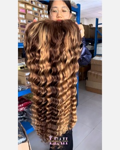 Extensiones de Cabello Humano 100% Natural, Cierre de Encaje 5x5, Peluca Rizada con Rizo Birmano, Peluca Frontal Lisa con Reflejos para Mujer - Product Image 1