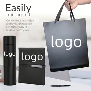 Diario de Cuero A5 con Tapa Dura y Juego de Cuadernos para Trabajo, Escuela, Negocios, 200 Páginas, Bolígrafo, Caja de Regalo - Product Image 4