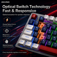 Clavier mécanique optique filaire F97D, disposition 97 touches, panneau en alliage, rétroéclairage LED mixte pour ordinateur de bureau, ordinateur portable, gamer, échange à chaud