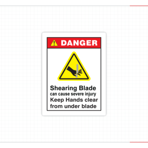 Autocollant d'avertissement de danger pour lame de cisaillement industrielle, étiquette de sécurité pour machines de découpe, presses, équipements d'usine - Product Image 2
