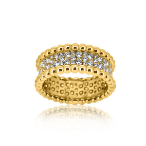 Anello con Bordo Perlato per Donne, Gioiello da Dito Minimalista ed Elegante alla Moda - Product Image 1