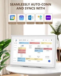 INSOVISION 15.6" Smart <b>Electronic</b> Wall-mounted Digital Planner <b>Calendar</b> with Wood Frame 1920x1080 Resolution - Product Image 5