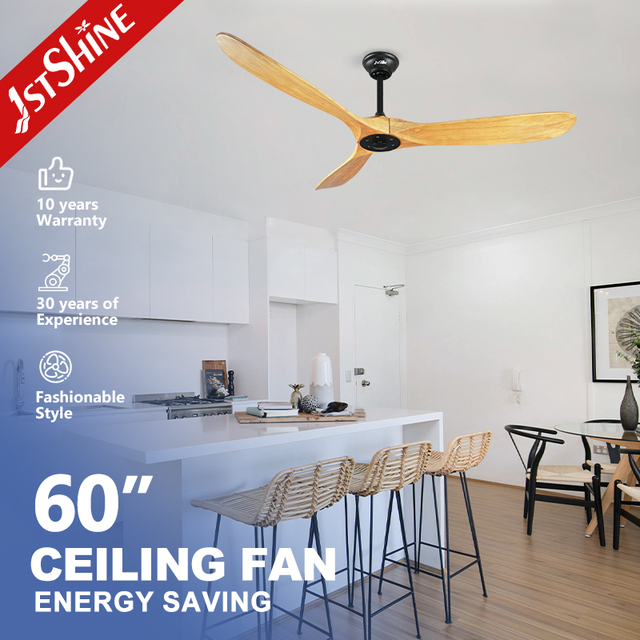1stshine Ceiling Fan Designer 60 Inches Ceiling Fan Wooden Blades Remote Control