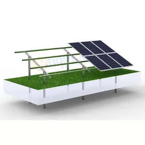 Popular Solar Ground Pile Rack Mounted Solar Ground Mounting System Double Post PV Ground Mount