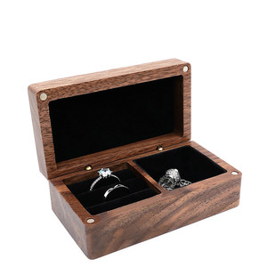 Estuche de Viaje Pequeño de Madera, Organizador de Joyas Portátil, Caja de Almacenamiento de Anillos, Aretes y Collares, Caja de Madera con <span class=keywords><strong>Espejo</strong></span> - Product Image 3